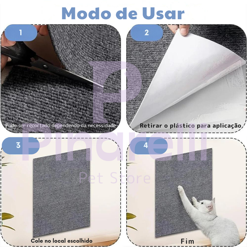 Arranhador Autodesivo para Gatos – Protege Sofás e Carpetes – Superfície Resistente a Arranhões