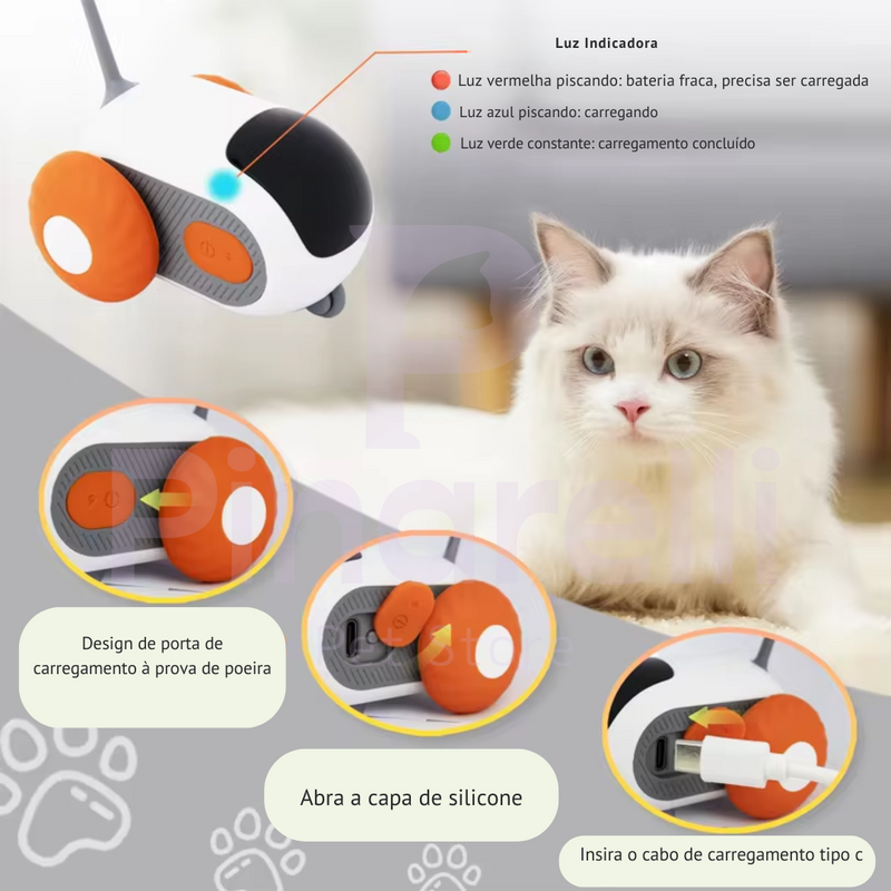 Robô Interativo Controle Remoto com Controle Para Pets